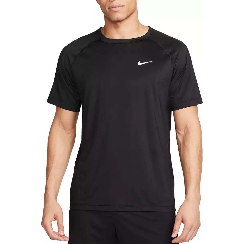 Nike Dri-FIT T-Shirt Men XXL Black Short Sleeve Performance Swoosh Logo Training
